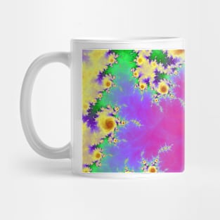 Yellow Fractal Floral Pattern Mug